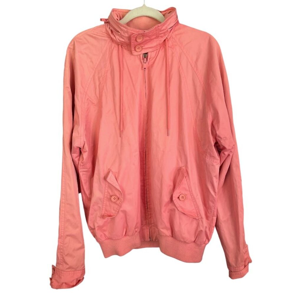 Marc by Marc Jacobs Coral Pink Lightweight Windbreaker Jacket with Zip Hood XL